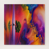 ローンツリーインウォーターカラフル空 ジグソーパズル (横)