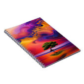 ローンツリーインウォーターカラフル空 ノートブック (右側)