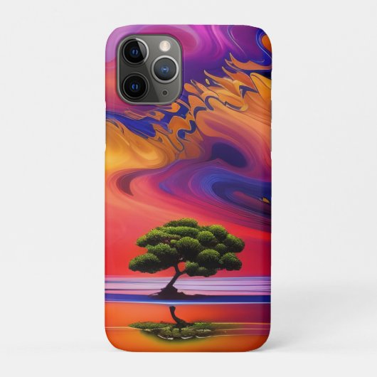 ローンツリーインウォーターカラフル空 Case-Mate iPhoneケース (裏)