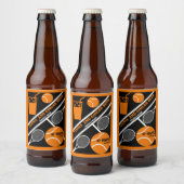 ローンテニスプレーヤーのグラフィックアート ビールラベル (ボトル)