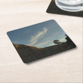 ローントーレイパインカリフォルニアサンセットランドスケープ スクエアペーパーコースター (アングル)