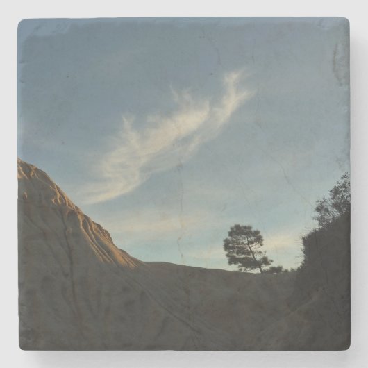 ローントーレイパインカリフォルニアサンセットランドスケープ ストーンコースター (正面)