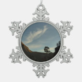 ローントーレイパインカリフォルニアサンセットランドスケープ スノーフレークピューターオーナメント (正面)