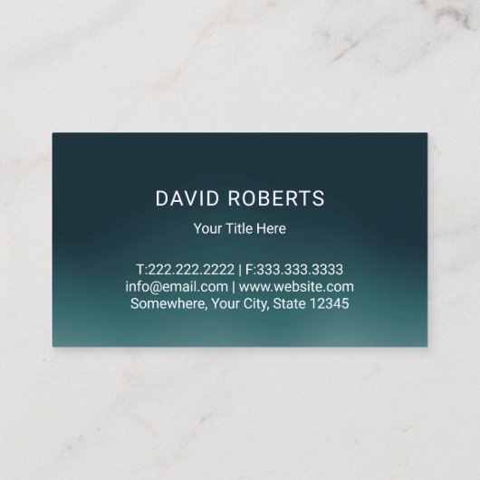 ローンハ気にンズ保持木ティール（緑がかった色）造園  名刺 (裏面)