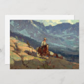 "ローンパッカー"ウェスタン・アートbyエドガー・ペイン 招待状 (正面/裏面)