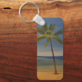 ローンパームツリーのビーチ、Gary Polingによる キーホルダー (正面)