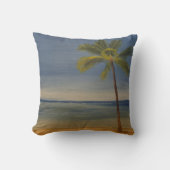 ローンパームツリーのビーチ、Gary Polingによる クッション (正面)