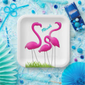 ローンフラミンゴズフロリダパーティー紙プレート ペーパープレート (パーティー)