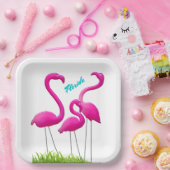 ローンフラミンゴズフロリダパーティー紙プレート ペーパープレート (パーティー)