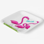 ローンフラミンゴズフロリダパーティー紙プレート ペーパープレート (傾斜あり)