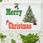 ローンボウルとクリスマステータオル キッチンタオル (折り畳み)