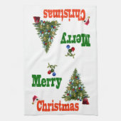 ローンボウルとクリスマステータオル キッチンタオル (縦)