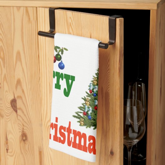 ローンボウルとクリスマステータオル キッチンタオル (三つ折り)