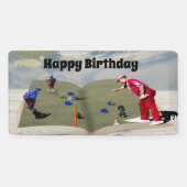 ローンボウルの本ポップアウト芸術、誕生日バナー 横断幕 (横)