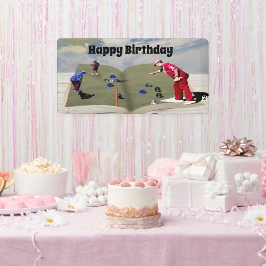 ローンボウルの本ポップアウト芸術、誕生日バナー 横断幕 (パーティー)