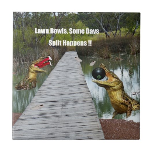 ローンボウルオーストラリア分割が起こる、セラミックタイル タイル (正面)