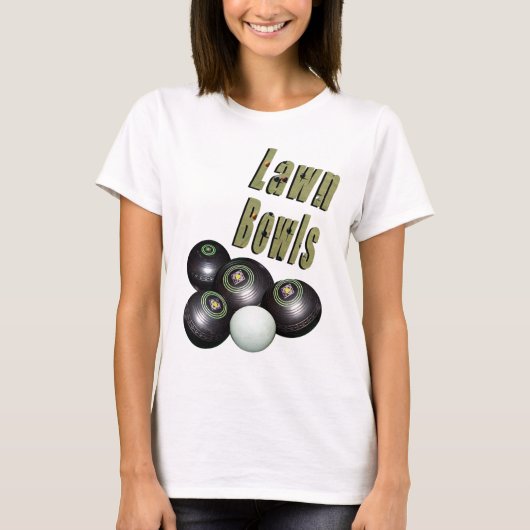ローンボウル写真ロゴとボウル Tシャツ (正面)