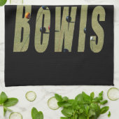 ローンボウル写真ロゴ、ブラック キッチンタオル (折り畳み)