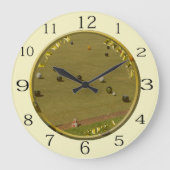 ローンボウル2024黄金コイン ラージ壁時計 (正面)