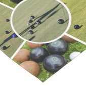 ローンボウル5つの写真コラージュ、テーブルランナー ショートテーブルランナー (コーナー)