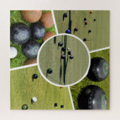 ローンボウル5つの写真フォトコラージュ、ジグソー ジグソーパズル (横)