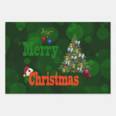 ローンボウル、クリスマス紙セット ラッピングペーパーシート (正面3)