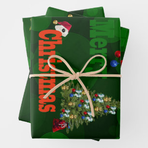 ローンボウル、クリスマス紙セット ラッピングペーパーシート