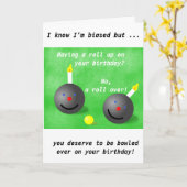 ローンボウル、ショートマットボウル誕生日カード カード (黄色い花)