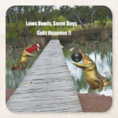 ローンボウルAustralia Splitが起こる、紙コースター スクエアペーパーコースター (正面)