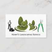 ローンモア付きガーデナー | 造園 名刺 (正面)