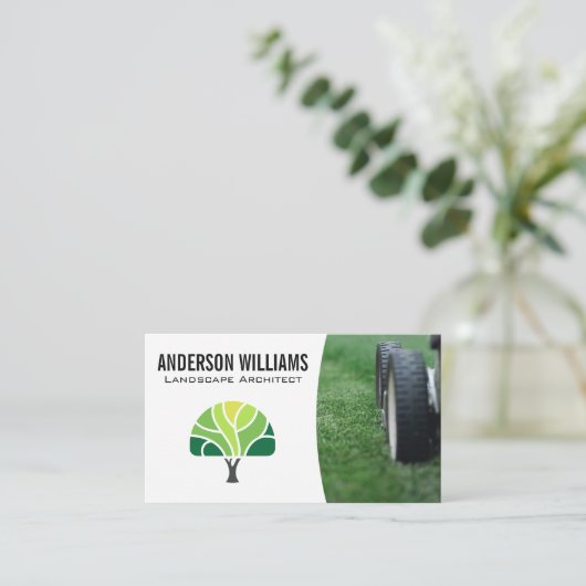 ローンモア | ツリーのロゴ 名刺 (スタンド正面)