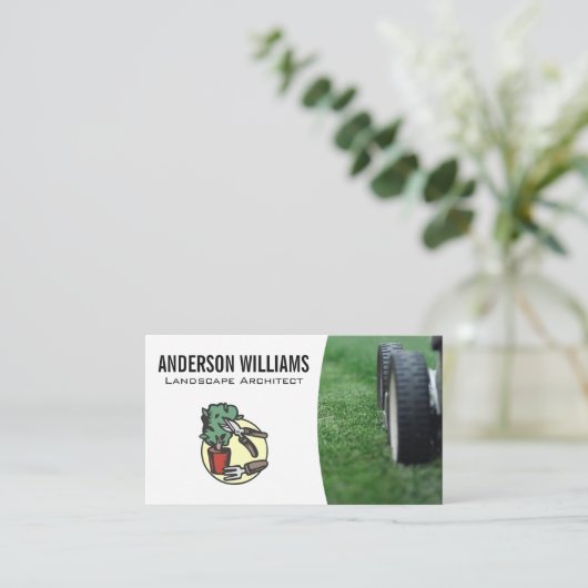 ローンモア | 園芸用具 | 造園 名刺 (スタンド正面)