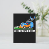 ローンモーイングユーモア造園清掃員 ポストカード (スタンド正面)