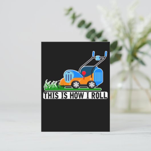 ローンモーイングユーモア造園清掃員 ポストカード (スタンド正面)