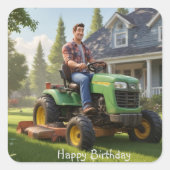 ローンモーワーマン誕生日 スクエアシール (正面)