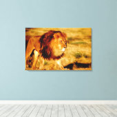 ローンライオン キャンバスプリント (インサイチュ (ウッドフロア))