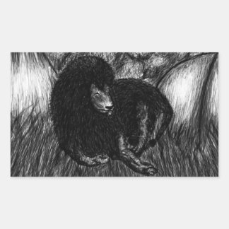 ローンライオン 長方形シール