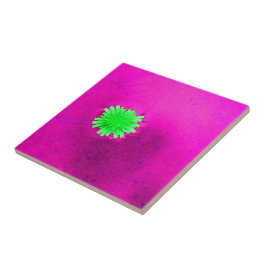 ローンライトグリーンの花 タイル