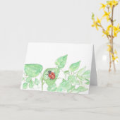 ローンレディバグのグリーティングカード カード (黄色い花)