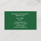 ローン気に造園サービスフォト名刺 名刺 (裏面)