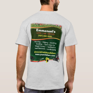 ローン気に造園草刈り緑Tシャツ Tシャツ