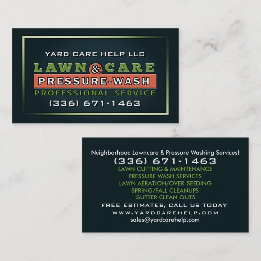 ローン気に&プレッシャーウォッシュカスタム名刺 名刺 (正面/裏面)