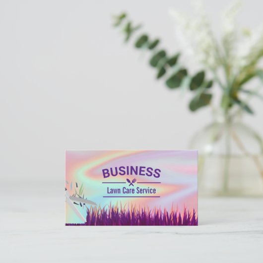 ローン気に&造園サービスホログラフィック 名刺 (スタンド正面)