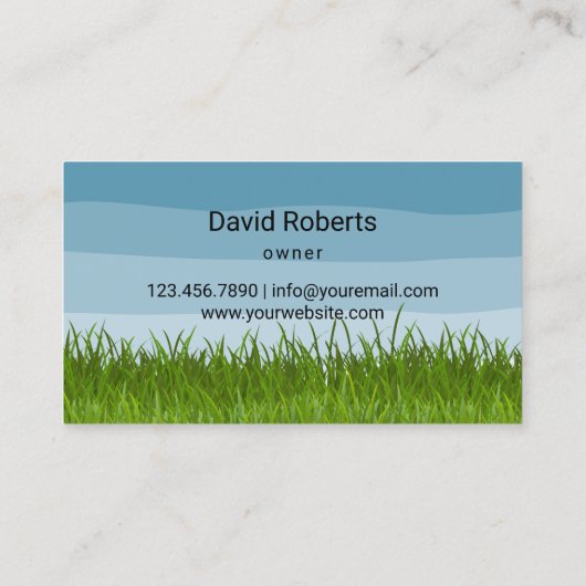 ローン気に&造園サービス(青のシェード) 名刺 (裏面)