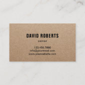 ローン気に&造園·クローバー·ロゴ素朴Kraft 名刺 (裏面)