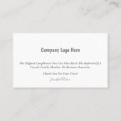 ローン・オフィサー/住宅ローン/不動産仲介業者・ビジネス・カード 名刺 (裏面)