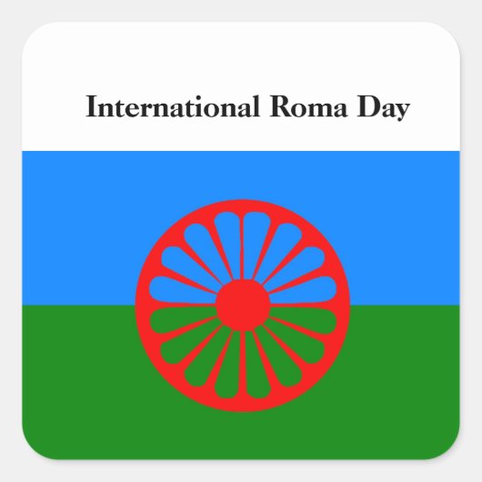 ロー国際的マ日国旗のシール スクエアシール (正面)