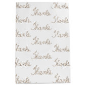 ロー感謝していプ文字オン白 ミディアムペーパーバッグ (正面)