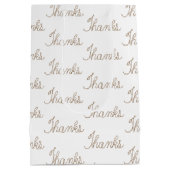 ロー感謝していプ文字オン白 ミディアムペーパーバッグ (裏面)