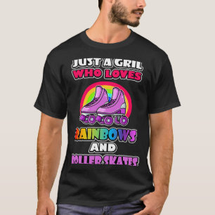 ロー笑わされるラs用ローラースケートレインボーミーム tシャツ